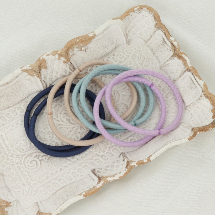 残りわずか】ヘアゴム 8本セット 無地 太ゴム ニュアンスカラー | ヘア