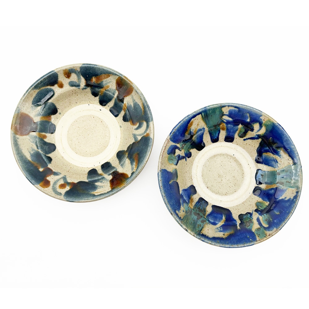 キマノ陶器 6寸深皿 藍×茶 | 伝統工芸品 | 丹波屋栃木銘店