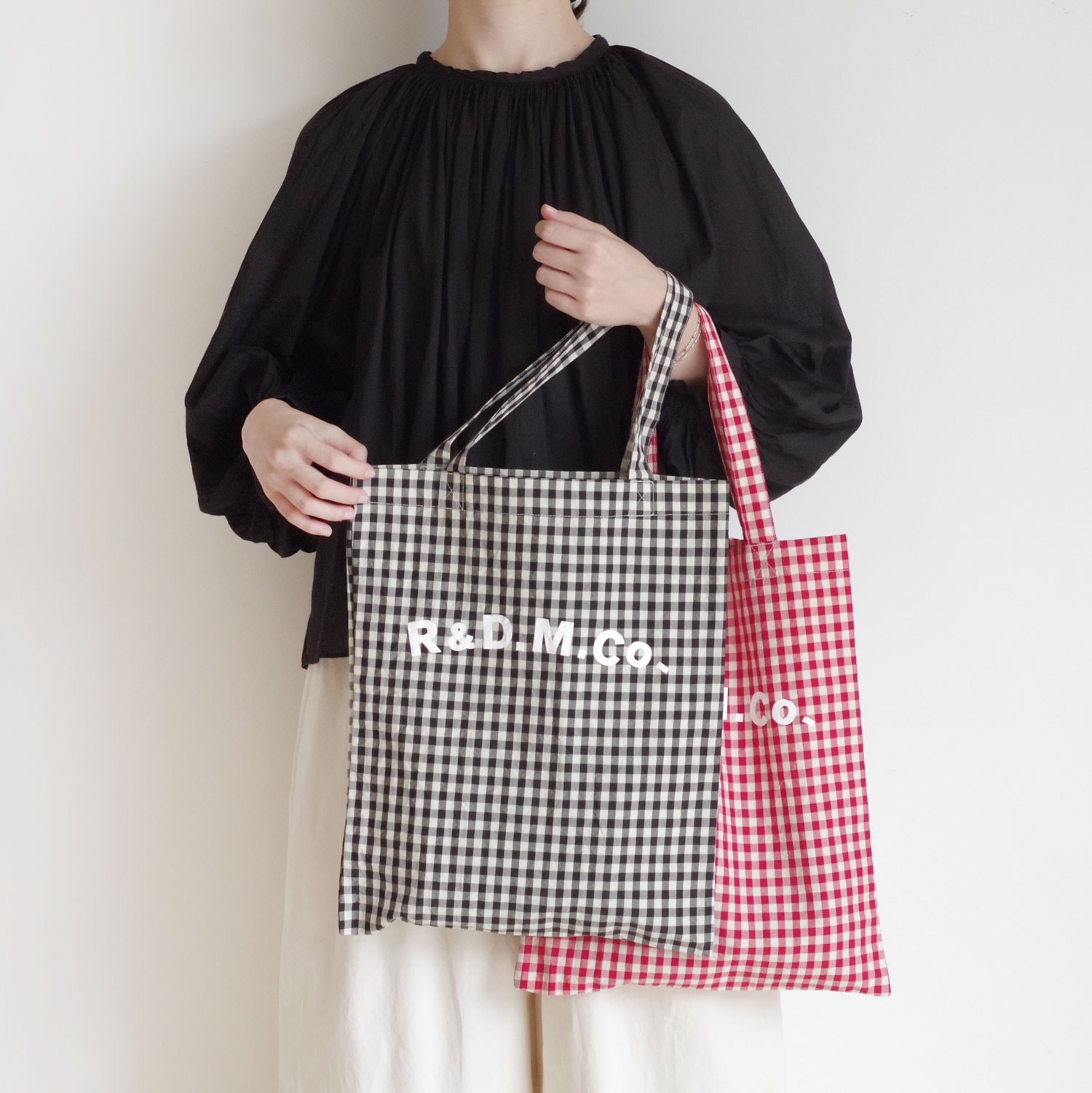 R&D.M.Co- オールドマンズテーラー : GINGHAM CHECK TOTE BAG ギンガム