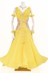 スタンダードドレス WS0689D ホワイト/シュガーピンク S 社交ダンス