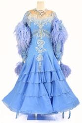 スタンダードドレス WS0646D ネイビー/ローズピンク L 社交ダンス