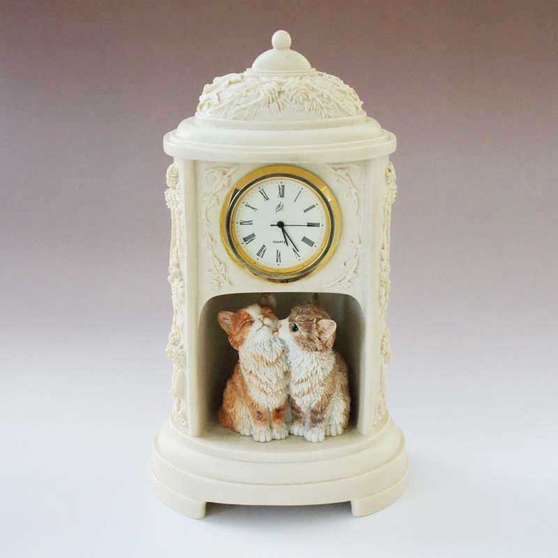 英国カントリーアーティスツ 猫のフィギュリン付置き時計 1997年＜3