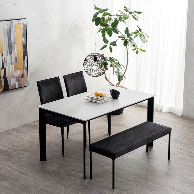 ダイニングベンチ VEINプラス 110BC MELON/BK#6【大型商品配送】の通販