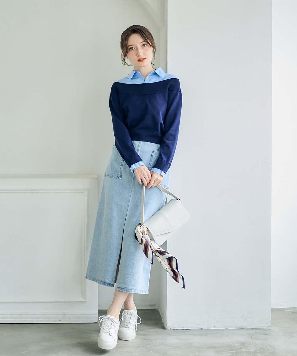 デニム両ポケタイトスカート - 12Twelve Agenda(トゥエルブアジェンダ