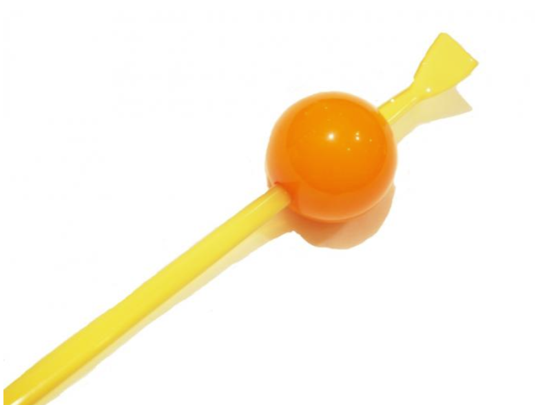 玉かんざし(16.5㎝)「べっ甲風/オレンジ色の玉」 | 髪飾り,かんざし