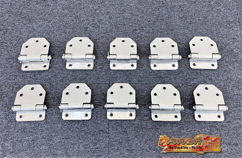 ステンレス製 アオリ蝶番/あおり蝶番 10個セット 逆段 4mm φ10 バフ