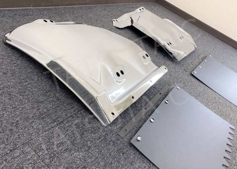 メッキ マッドガード 泥除け フラップ付き 左右セット いすゞ 07エルフ