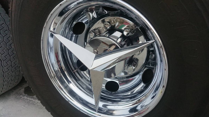 鏡面ステンレス 【22.5インチ/H105mm】 ベンツ型 ホイールスピンナー 4