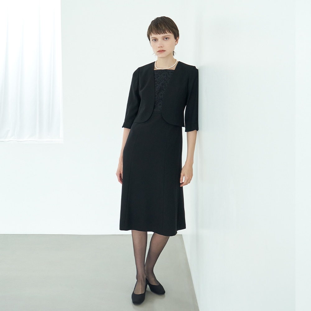 HIROMI YOSHIDA Black 1203421]テーラードカラージャケット×ボレロ風