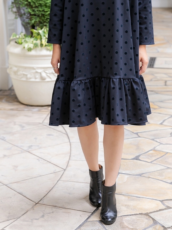 ドットワンピース～Short丈 | Onepiece,長袖 | | TREFLE＋1（トレフル