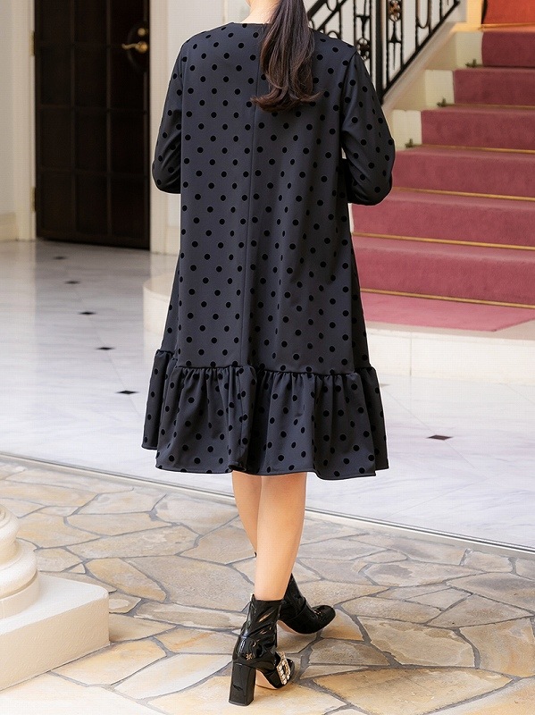 ドットワンピース～Short丈 | Onepiece,長袖 | | TREFLE＋1（トレフル