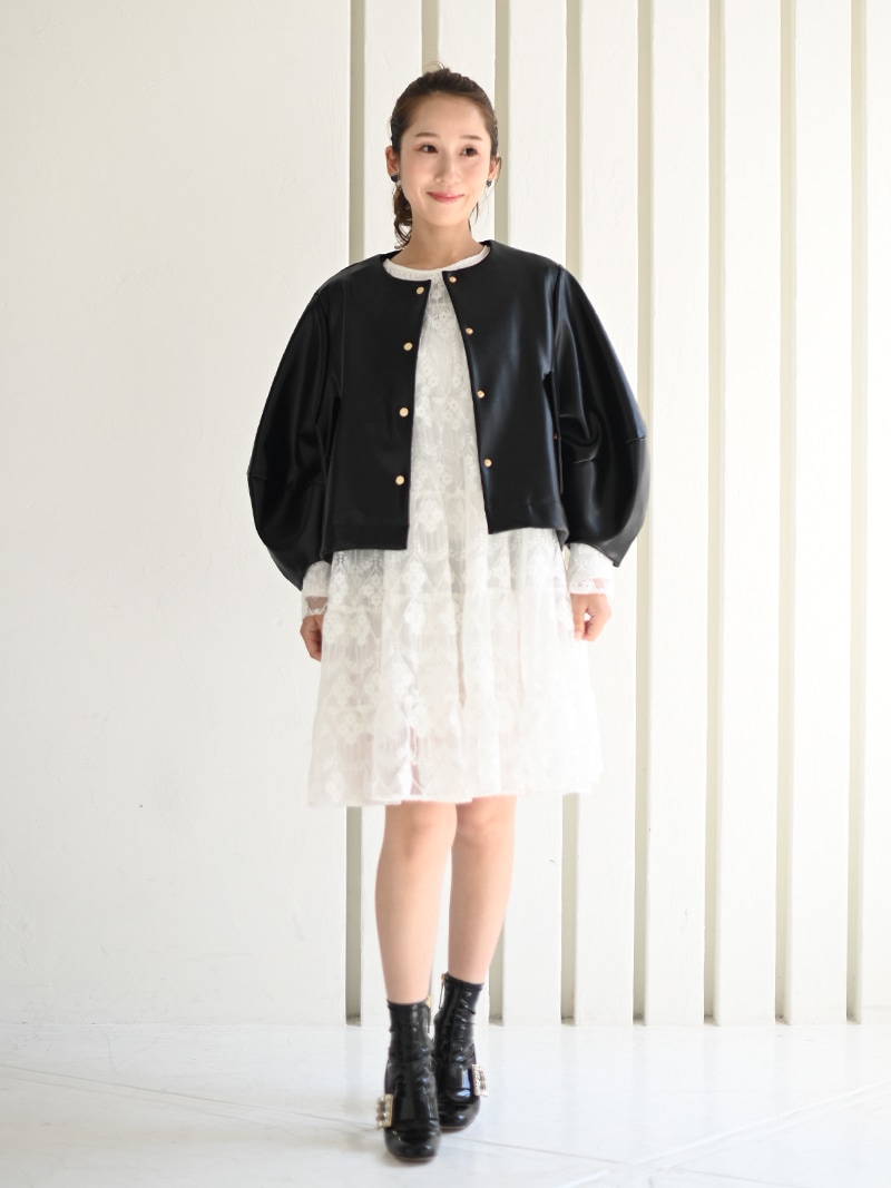 プリーツレザーライクジャケット | Outer | | TREFLE＋1（トレフル