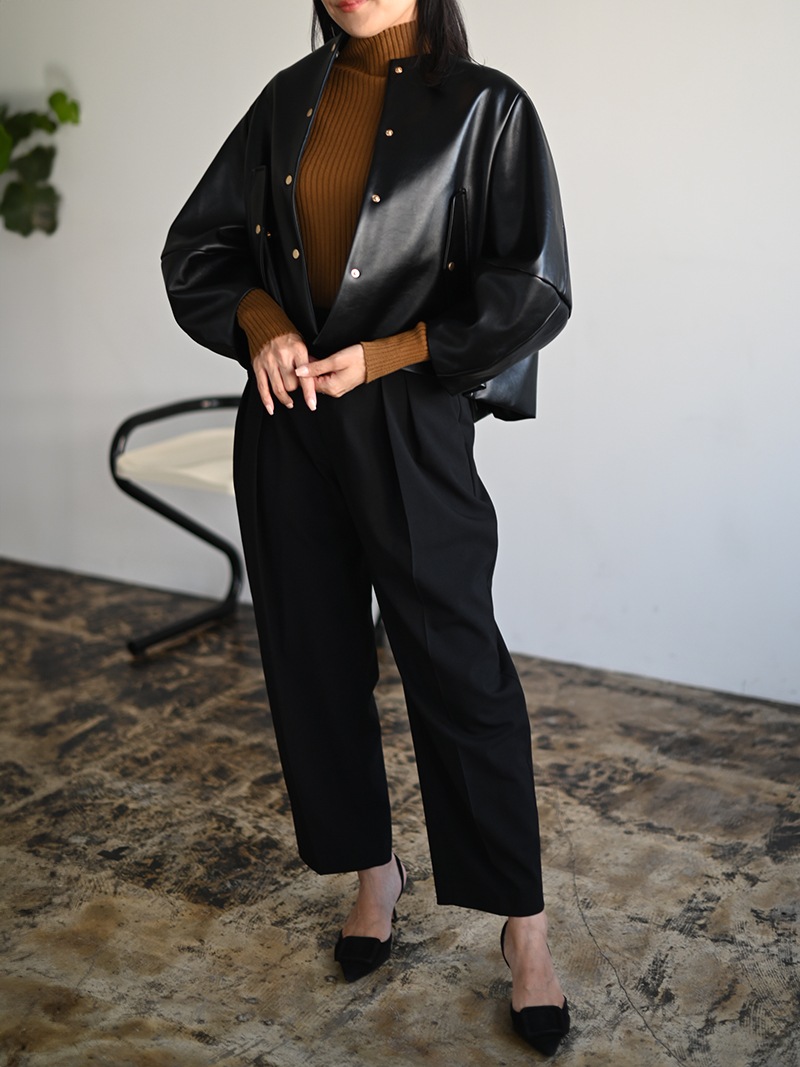 プリーツレザーライクジャケット | Outer | | TREFLE＋1（トレフル