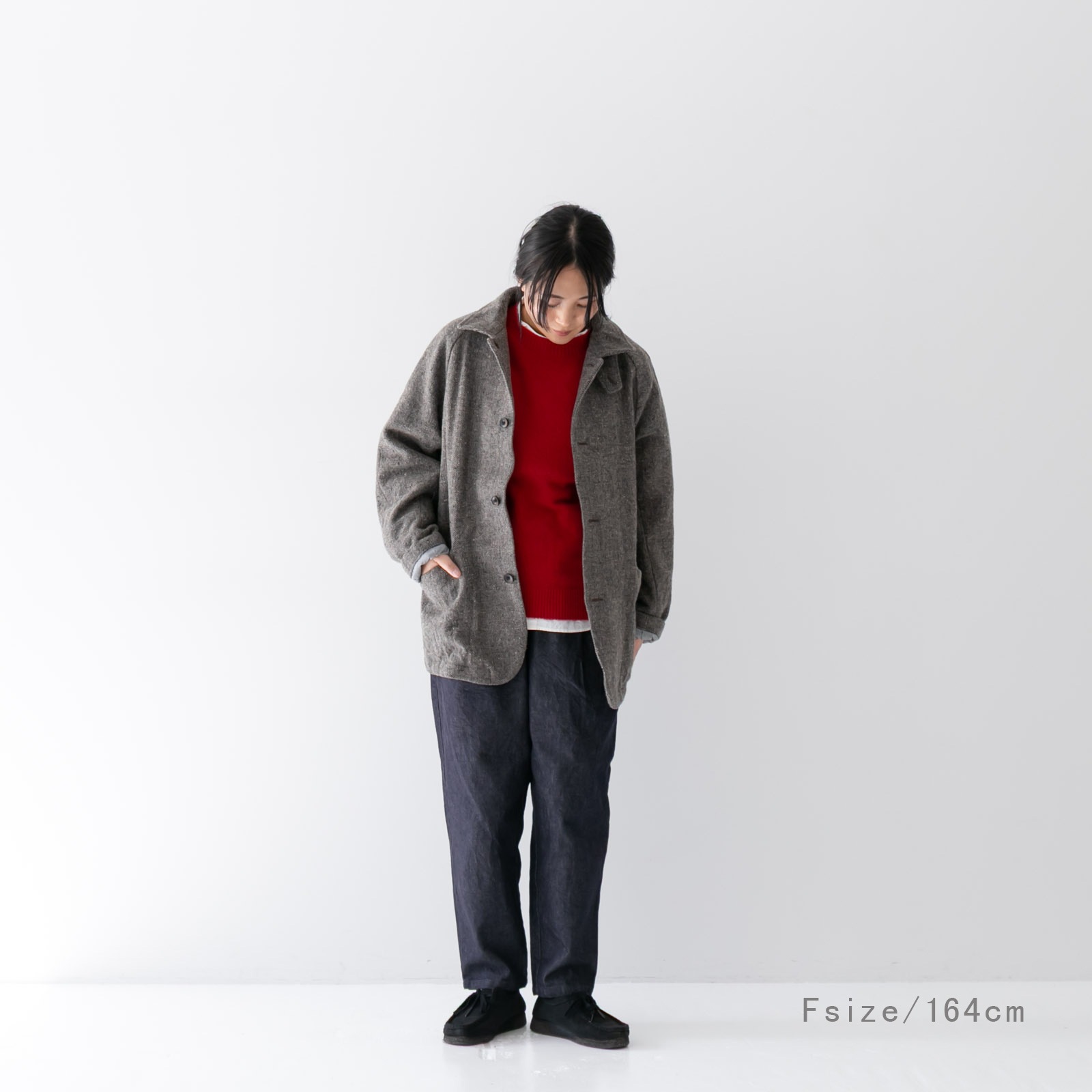 1/6ツィードヘリンボーン ラグランカバーオールジャケット R27607