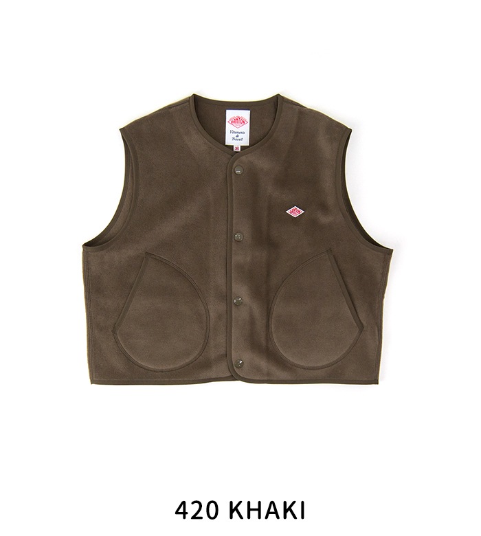 SOLDOUT】DANTON ダントン レディース フリース カラーレスベスト［DT