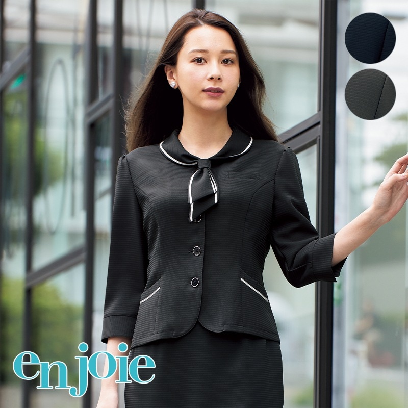 事務服 七分袖オーバーブラウス 26609 enjoie アンジョア | すべての