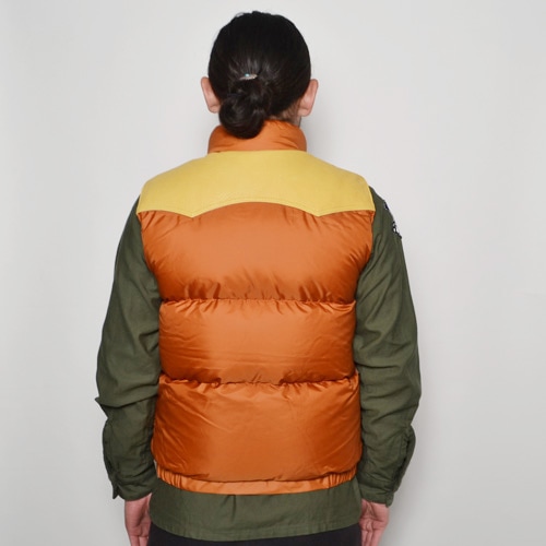 Crescent Down Works×US/Leather Yoke Down Vest（クレセントダウン
