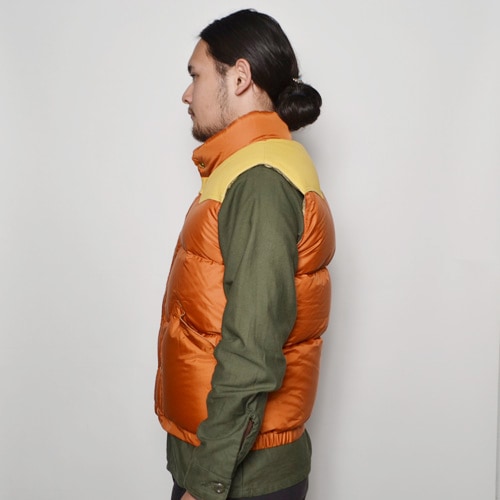 Crescent Down Works×US/Leather Yoke Down Vest（クレセントダウン