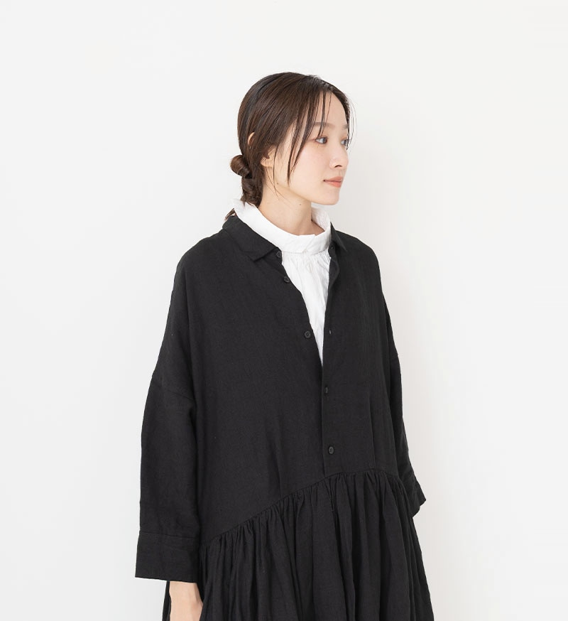 veritecoeur ハイウエストギャザーワンピース　VC-2138 ブラック Veritecoeur(ヴェリテクール)【2020ss新作】ハイウエストギャザー