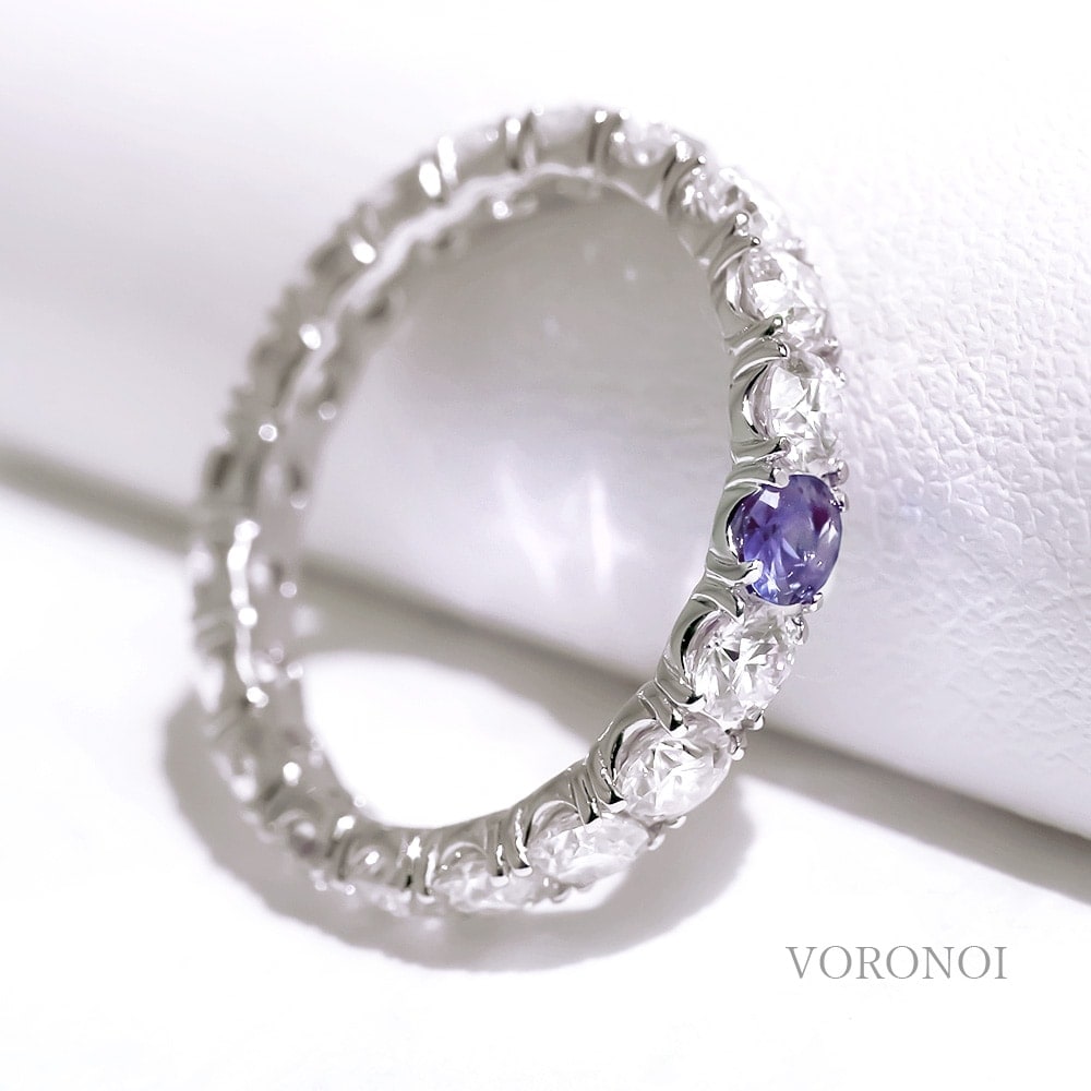 タンザナイト×モアサナイト K10 フルエタニティリング