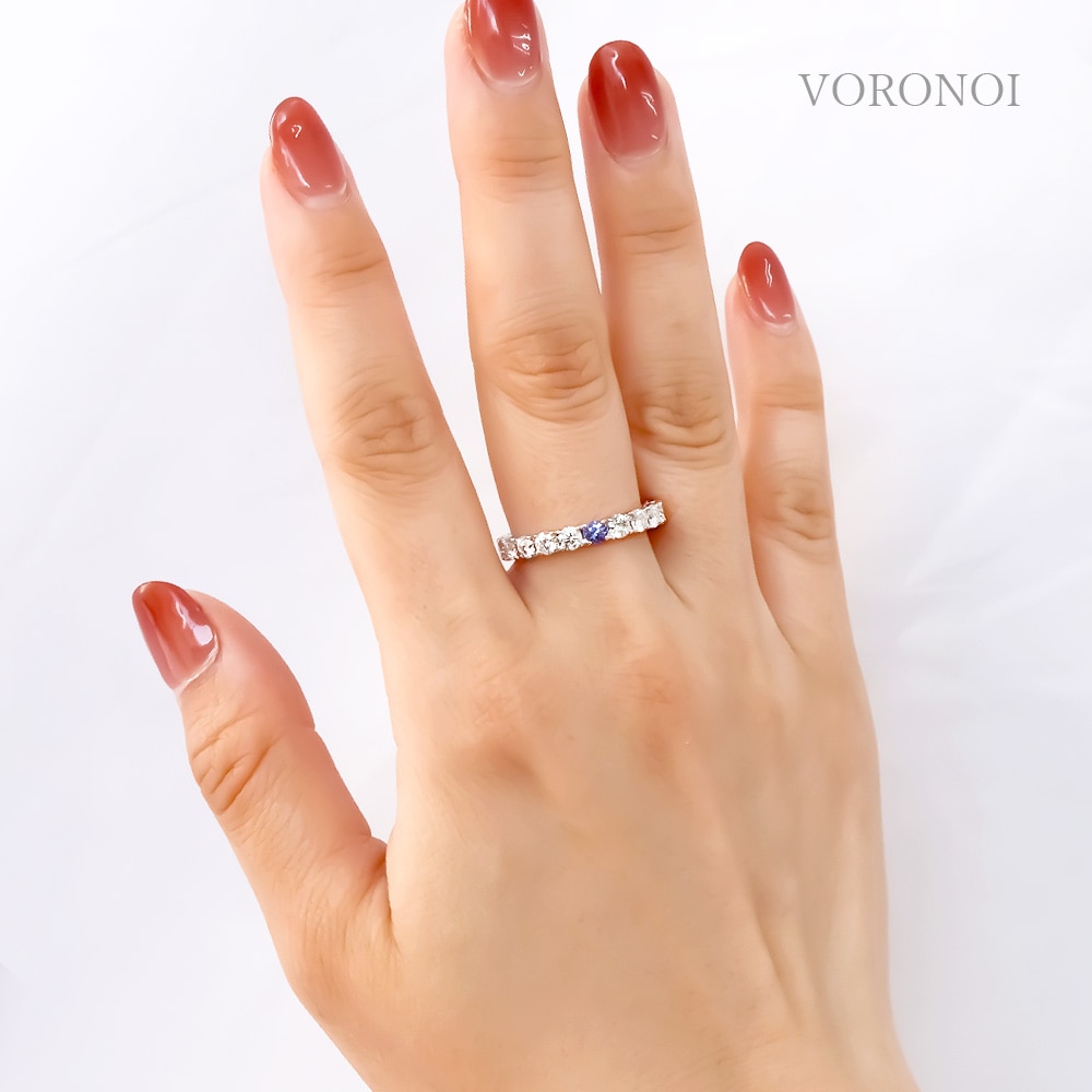 タンザナイト×モアサナイト K10 フルエタニティリング