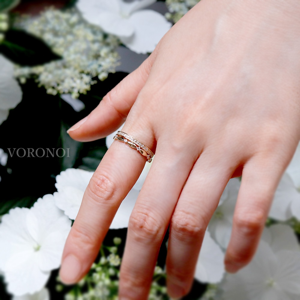 重ね付けリング「ハーフエタニティ」 K10