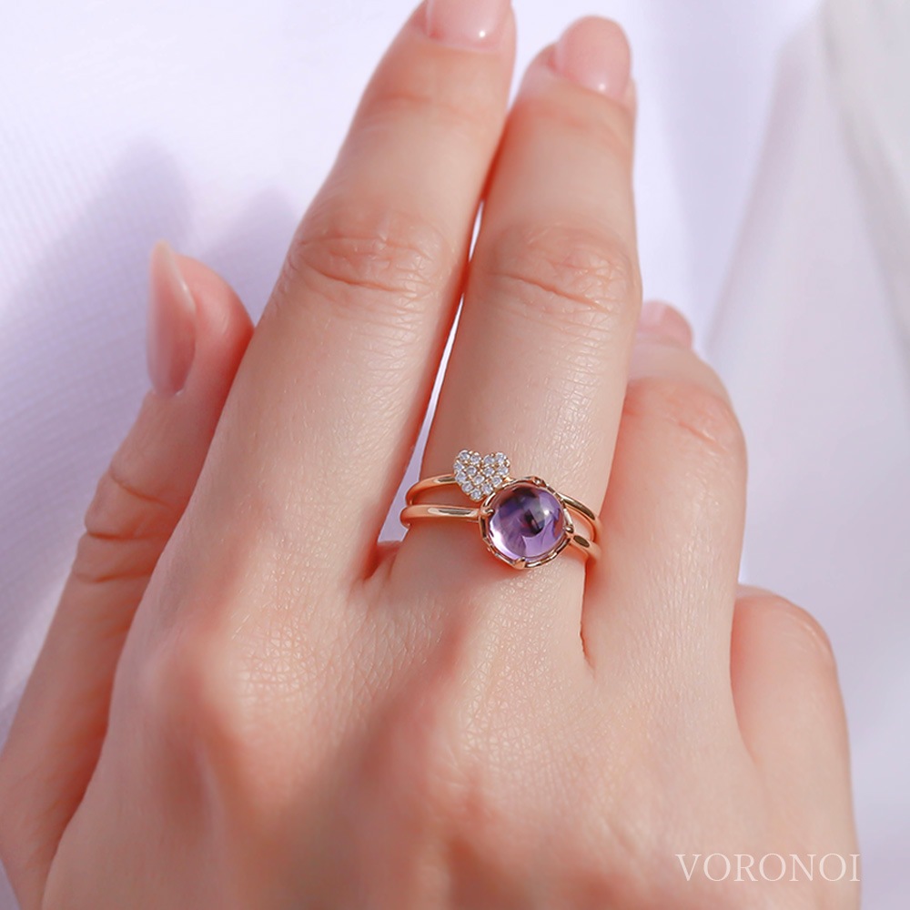 K18 MINAMOリング】天然石×選べる2カット×特許セッティング