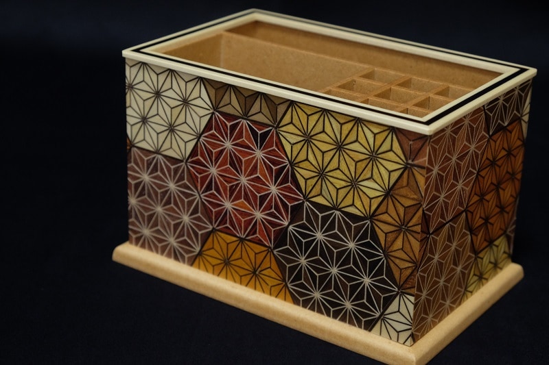 箱根からの贈り物 寄木レターラック 《麻の葉亀甲柄》