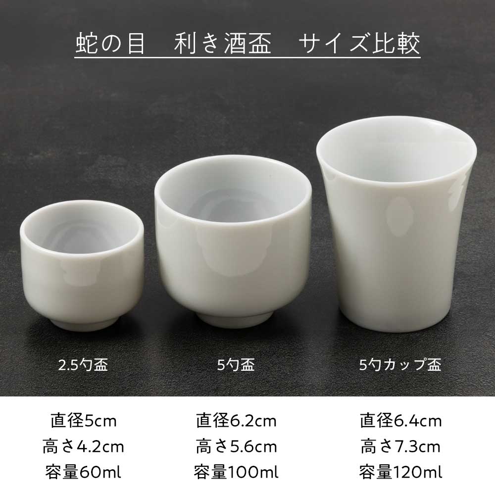 酒器 蛇の目5勺盃 美濃焼 磁器 日本製 利き酒 猪口 おちょこ 日本酒