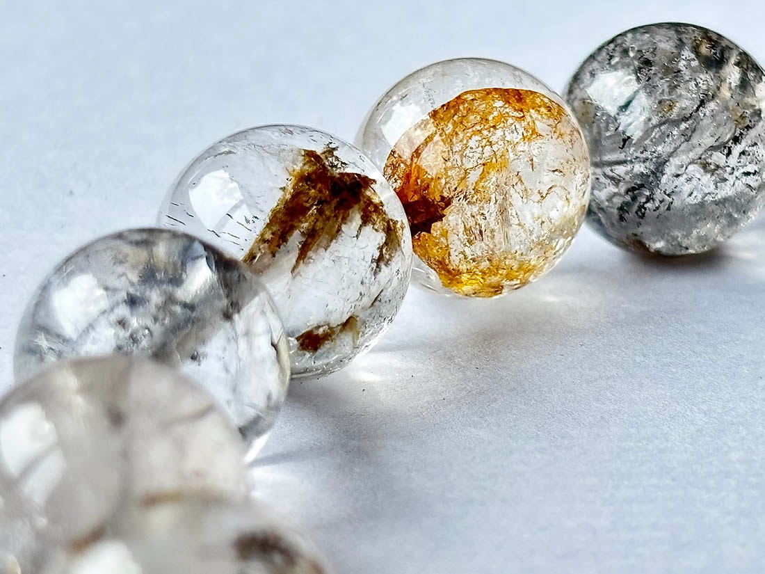 ニューヨーク州産 ハーキマーダイヤモンド ブレスレット 12mm