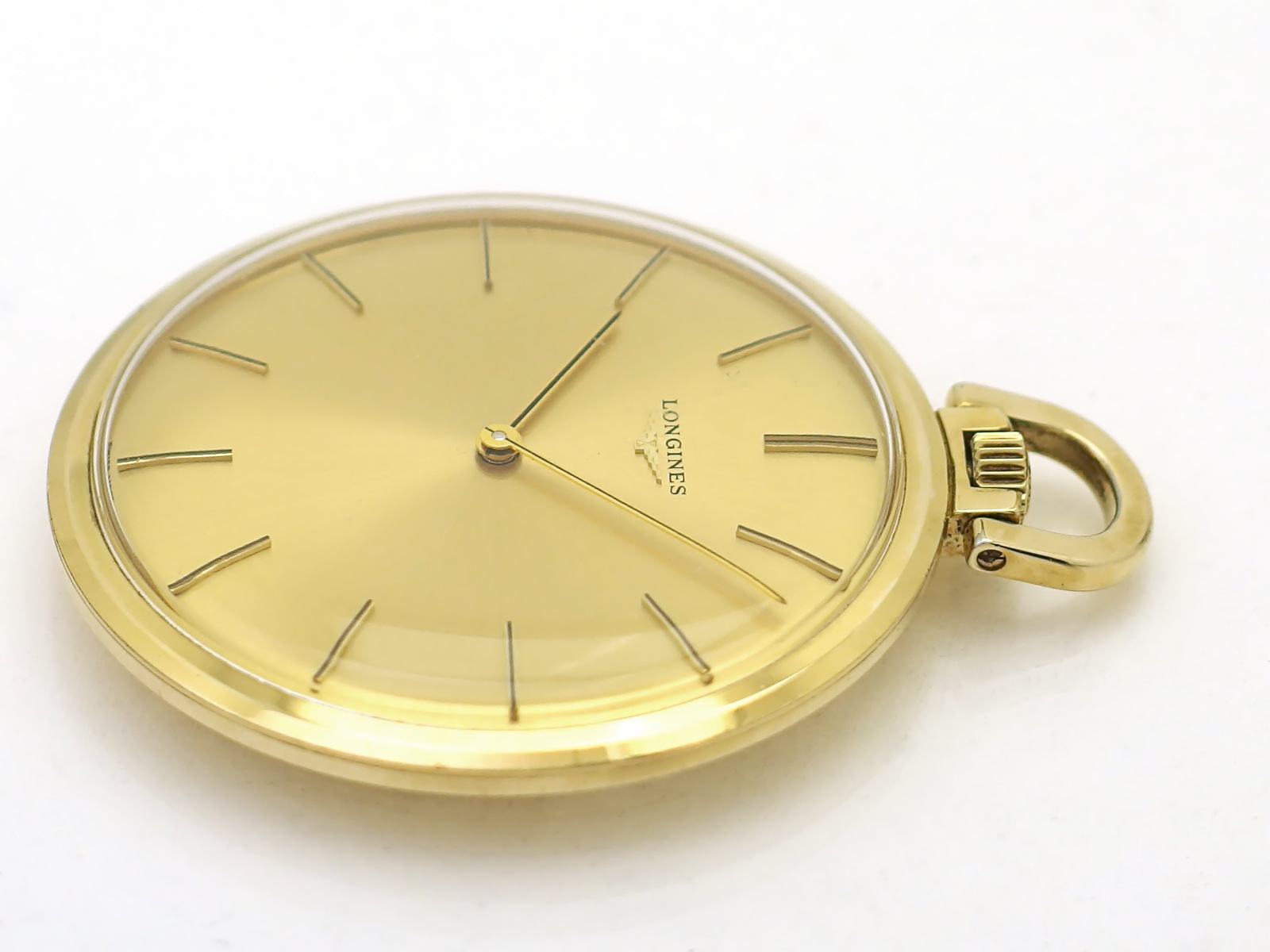 ロンジン 懐中時計 Ref.1097 2 金メッキ オープンフェイス ポーチ・鎖