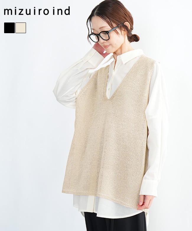 1-220062]mizuiro ind(ミズイロインド)ワイドVネックベスト【メール便