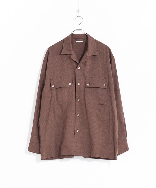 USH61-KC218]ULTERIOR(アルテリア)RAYON LINEN CHECK W/P SHIRT