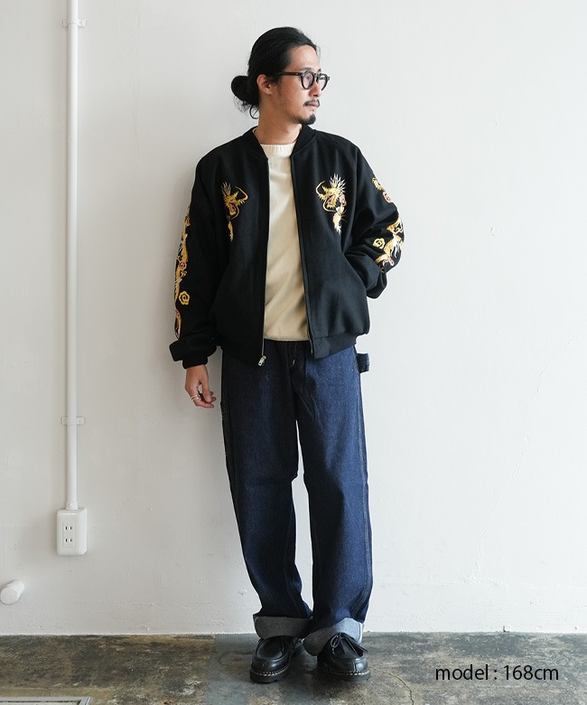 GL15725]gold(ゴールド) WOOL MELTON×ACETATE SOUVENIR JACKET 