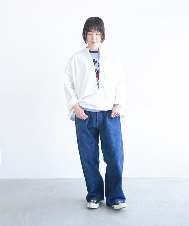 SR-213-005-mens]sunny side up(サニーサイドアップ) RE WIDE DENIM PT