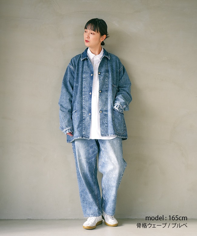 D12500]tsuzuli(ツヅリ) EZ 5P PANTS INDIGO DENIM (ACID WASH) パンツ
