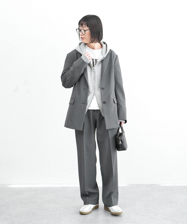 ハッピーママブラウンカットソー ワイドパンツブラウン グレー