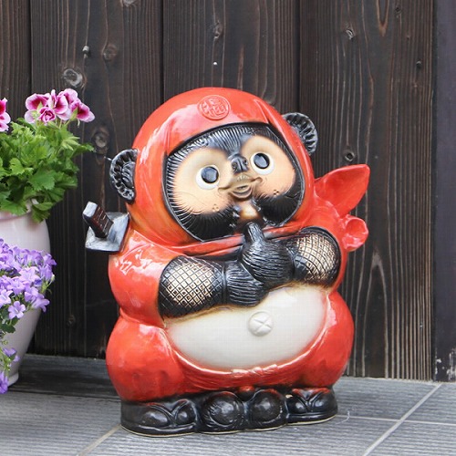 信楽焼 たぬき 信楽焼きたぬき 赤忍者たぬき（大） ニンジャ狸 陶器