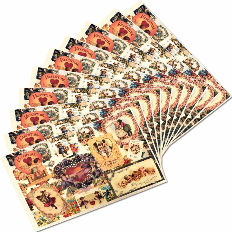 ラッピングペーパー | 包装紙 （リトル×バレンタイン）10枚セット 紙製