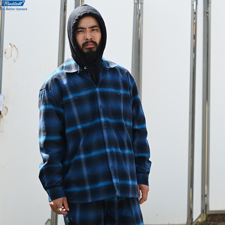 CLINK｜RADIALL BOULEVARD - OPEN COLLARED SHIRT L/S (NAVY) [RAD