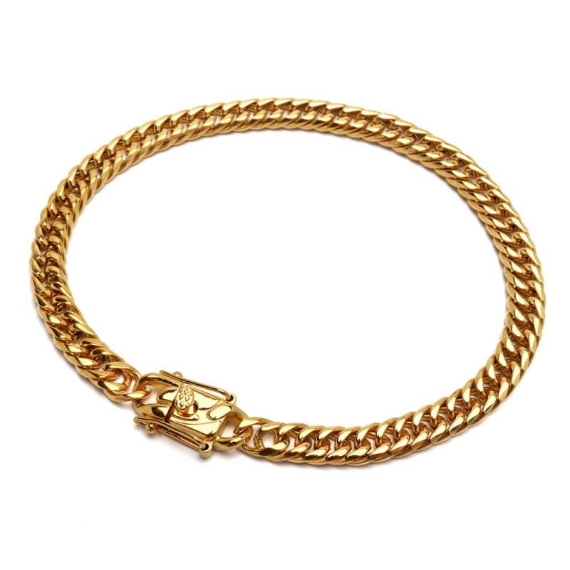 ステンレス製 ダブル喜平ブレスレット [b814-gold-6mm] | すべての商品