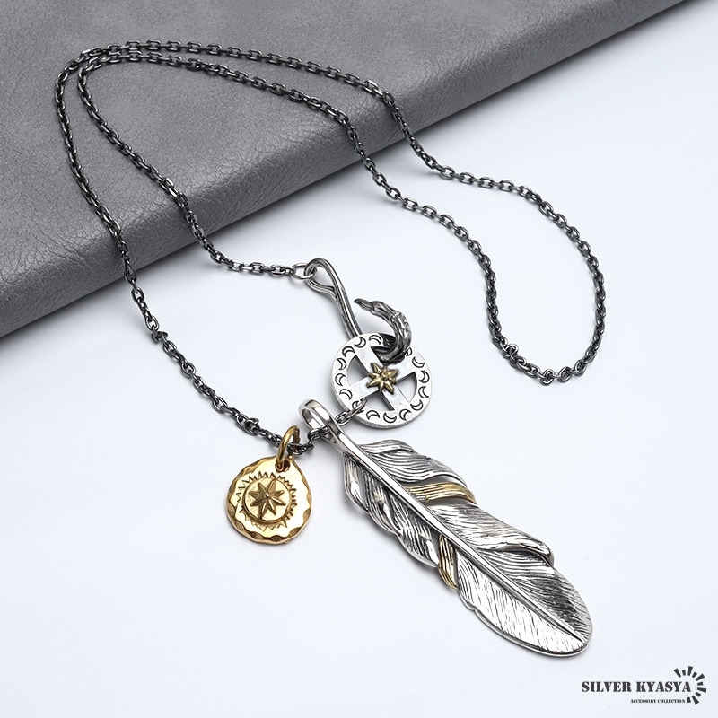 シルバー925 フェザーネックレス [ns081] | イーグル、フェザー
