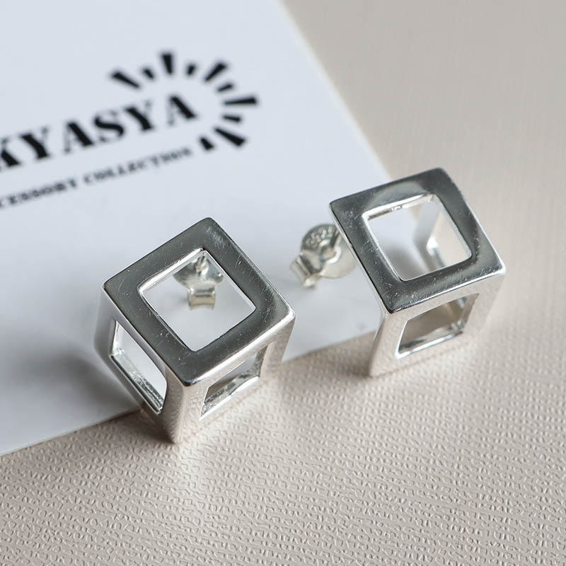 シルバー925 キューブピアス スクエア [ce379] | お洒落なレディース
