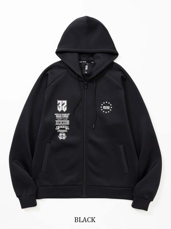 DOUBLE KNIT MULTI LOGO ZIP HOODIE | TOPS | 【公式】SY32 by SWEET