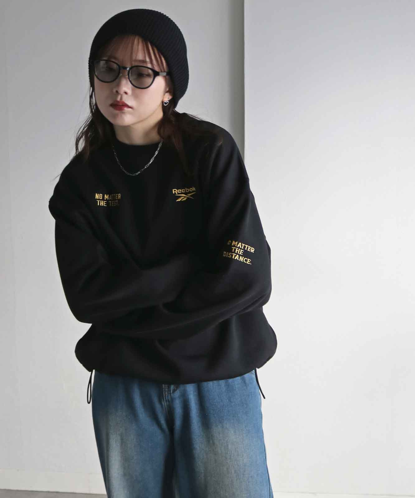 30%OFF】【Reebok/リーボック】 別注 3ポイント刺繍裾ドロストクルー