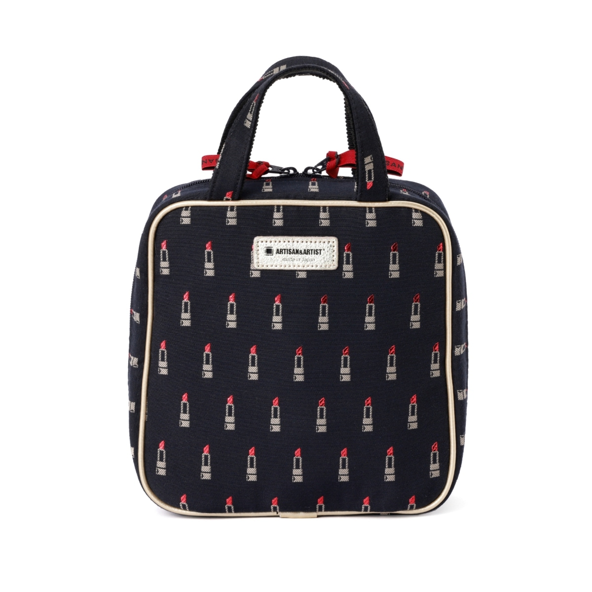 オンライン限定 タテ型収納のスクエアポーチ ヴァリアント・ルージュ