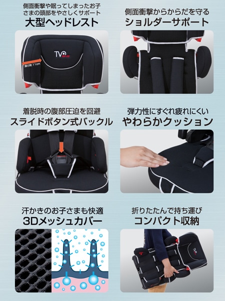 レンタルチャイルドシート 日本育児 トラベルベストEC Fix ブラック ISOFIX