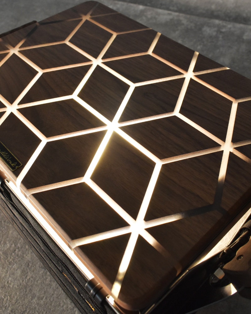 シェルフコンテナ50天板レール付き 三脚天板 ウォールナット＆レジン