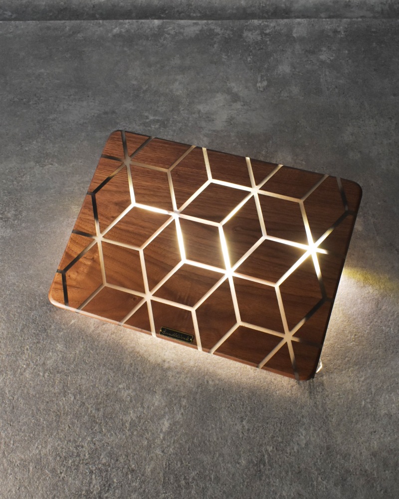 シェルフコンテナ50天板レール付き 三脚天板 ウォールナット＆レジン