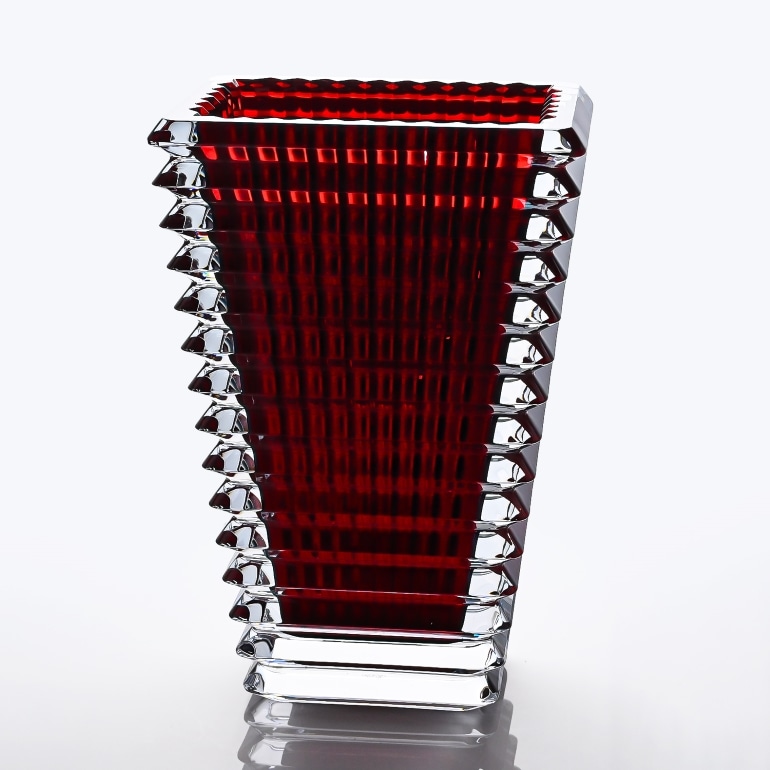 バカラ 名入れ対応 Baccarat アイ EYE スクエア ベース 花瓶 レッド S